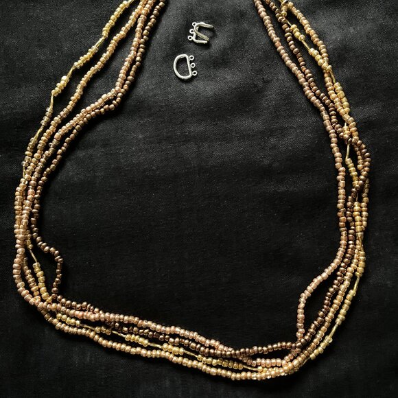 Copper Gold Silver Bronze Necklace, 6-Strands, Interchangeable NWT - Picture 7 of 7